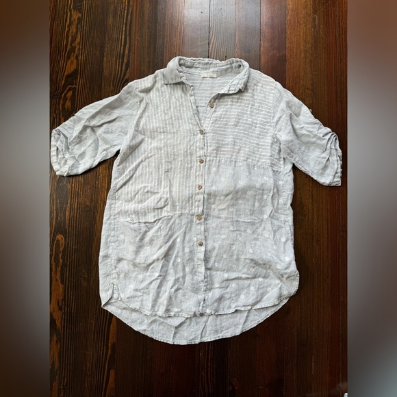 Baci Button Up Linen Shirtdress - Picture 1 of 3